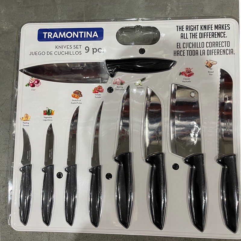 Tramontina Premium Juego de Cuchillos Stainless Steel Knife Set with Polypropylene Handles (3 Pc)