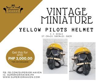 SH Vintage Miniature - Yellow Pilots Helmet