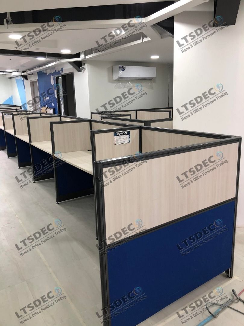 Sharing panel Modular / Fish bone Cubicle Tables Office Partition ...