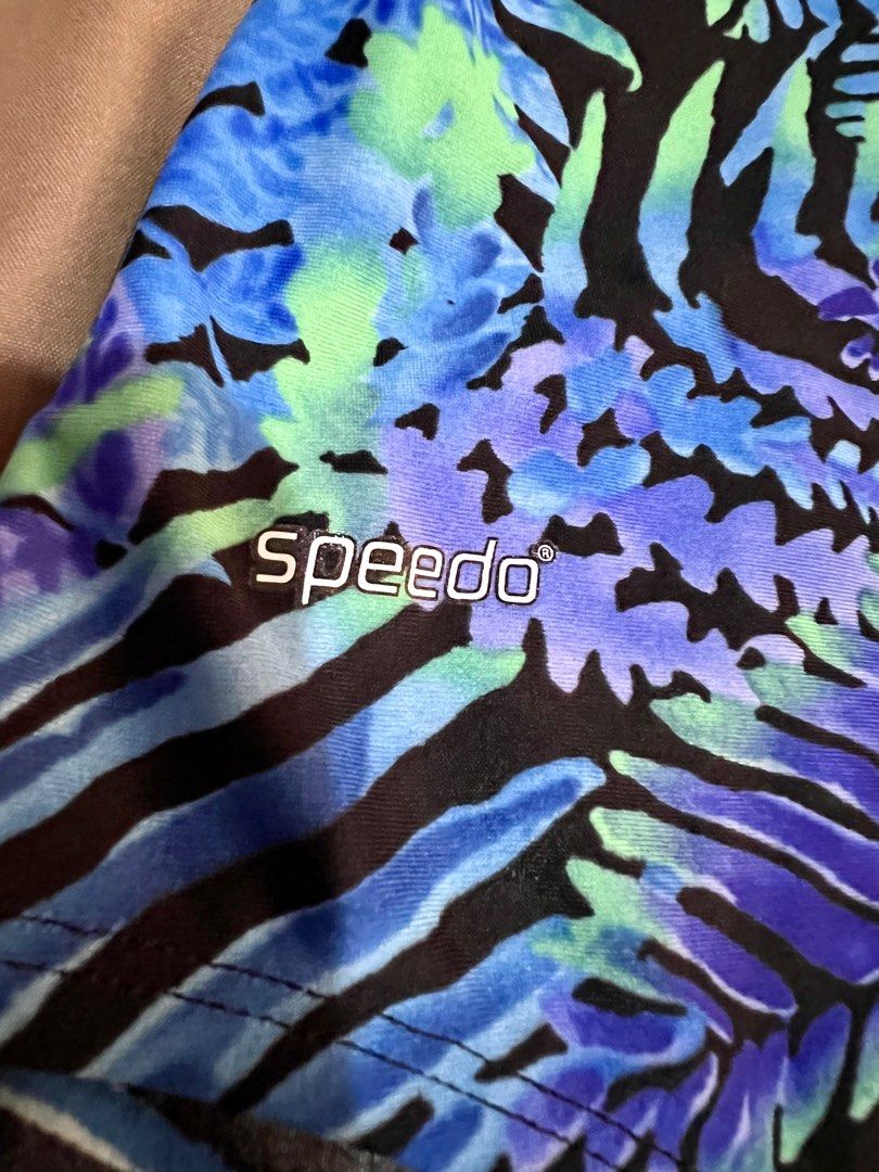 Speedo One Piece Maillot Swimsuit (Category: Bikinis & Swimsuits) located in Caloocan City. Submitted by jayneejeonsmiling (Listing ID 1238532291, Image 2). Description: Excellent condition Blue floral fern With built-in pads & pad slot Overlap front cross back Size 14 on tag Best fit L- Semi XL frame Slightly negotiable .