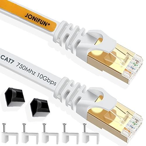 JONI FUN 5m Cat 7 Ethernet Cable - Fastest Cat7 Flat Ethernet Patch ...