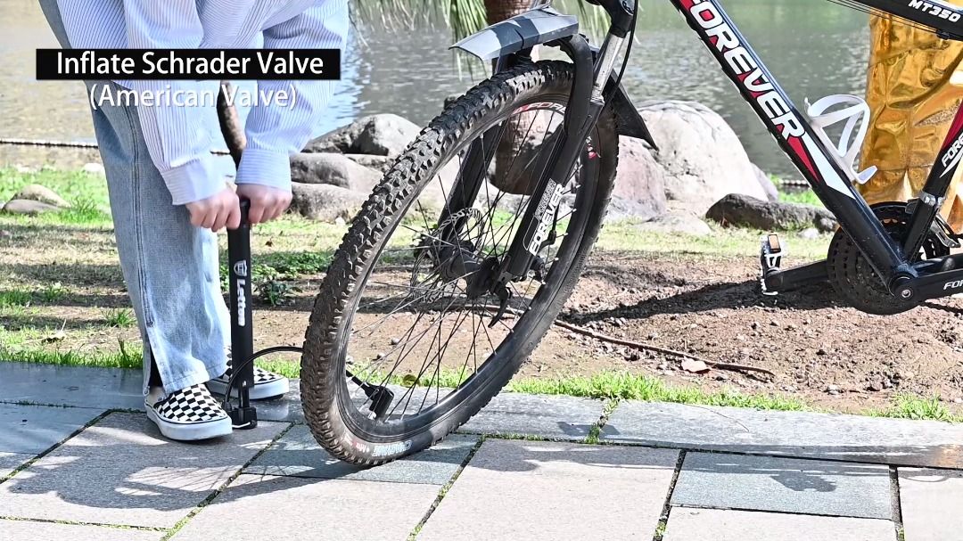 LETTON Portable Bike Floor Pump Automatically Reversible Presta Schrader Valves Mini Bicycle Air Pump 120PSI with Multifunction Ball Needle Sports Equipment Bicycles Parts Parts Accessories on Carouse...