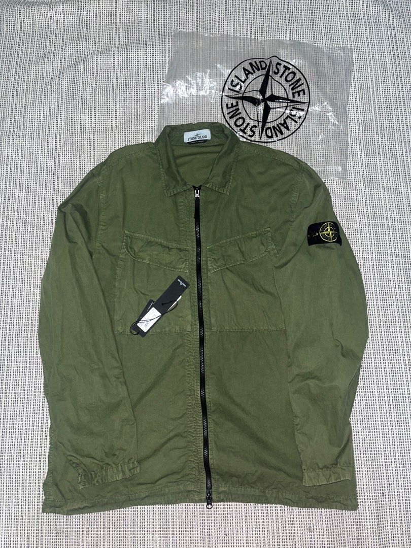 Khaki green stone deals island overshirt