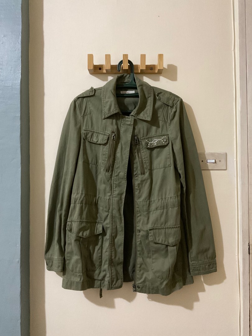Stradivarius Army Green Jacket Women s Fashion Coats Jackets