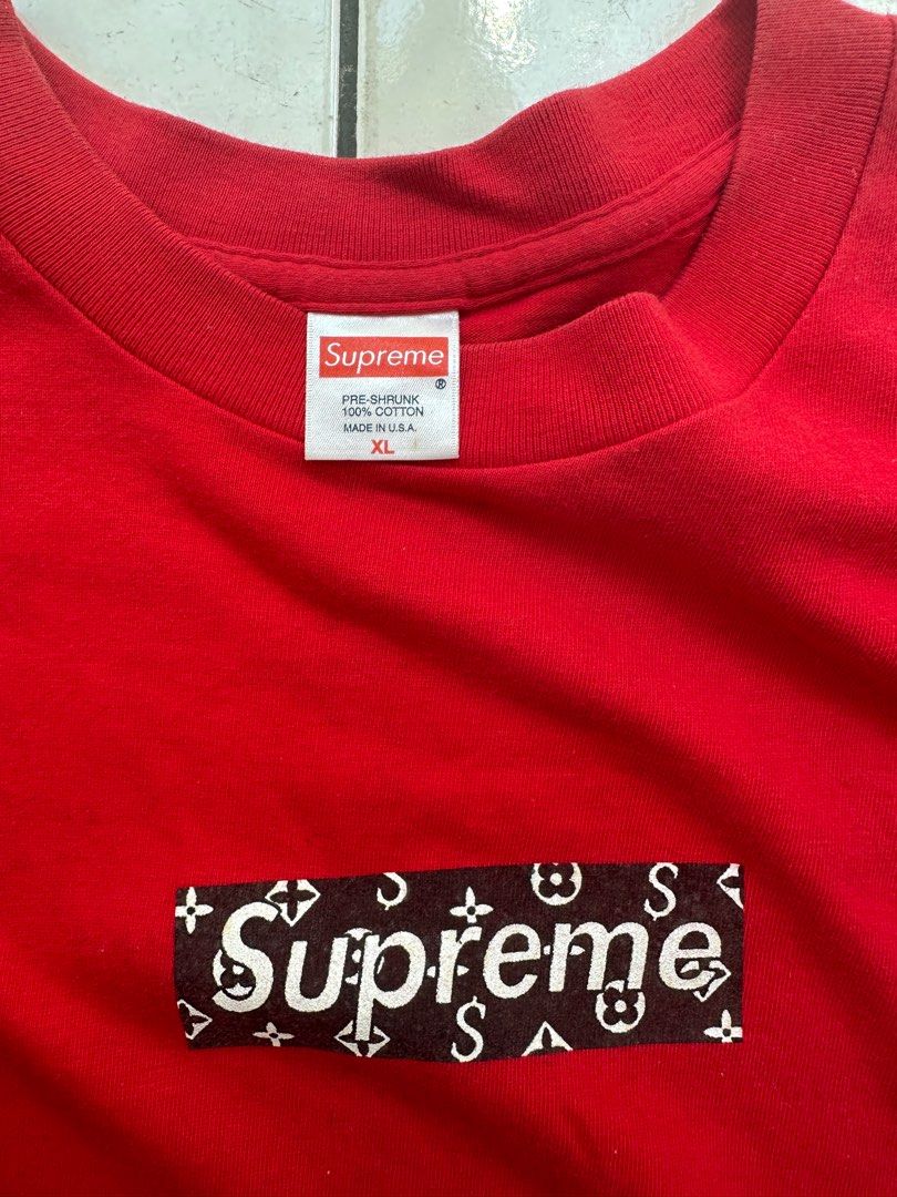 Supreme black tee red box logo clearance