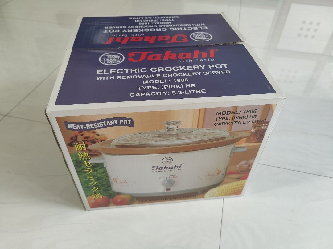 Takahi Electric Crockery Pot 1606 Pink (5.2 Litre biggest model), TV