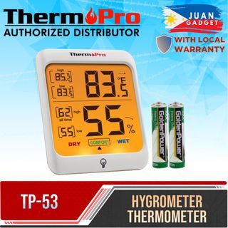 ThermoPro TP52 Digital Hygrometer Indoor Thermometer Temperature and  Humidity Gauge Monitor Indicator Room Thermometer with Backlight LCD Display  Humidity Meter 