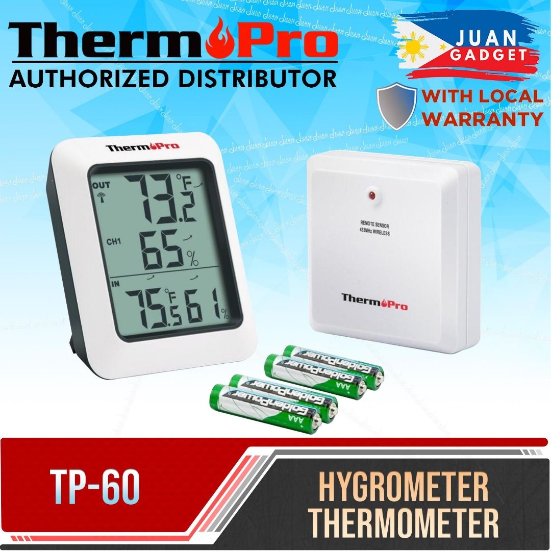 ThermoPro TP60 Digital Hygrometer Indoor Outdoor Thermometer Humidity