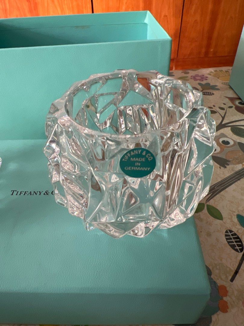 Tiffany & Co Crystal Candle Holder, Furniture & Home Living, Home Decor