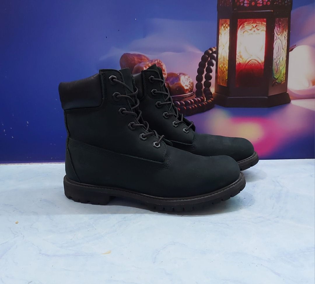 Timberland Boots 6 inc Classic Black Nubuck 8658A Size 39 W