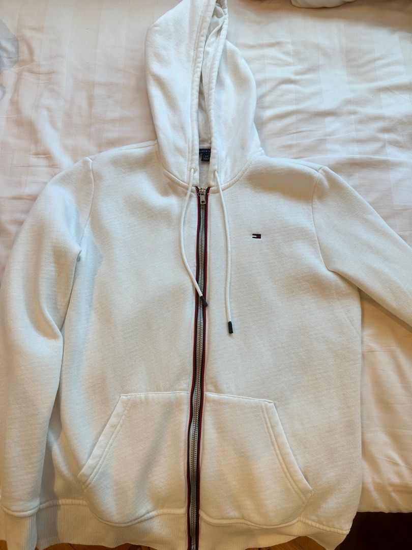 Tommy Hilfiger White Zip up Hoodie