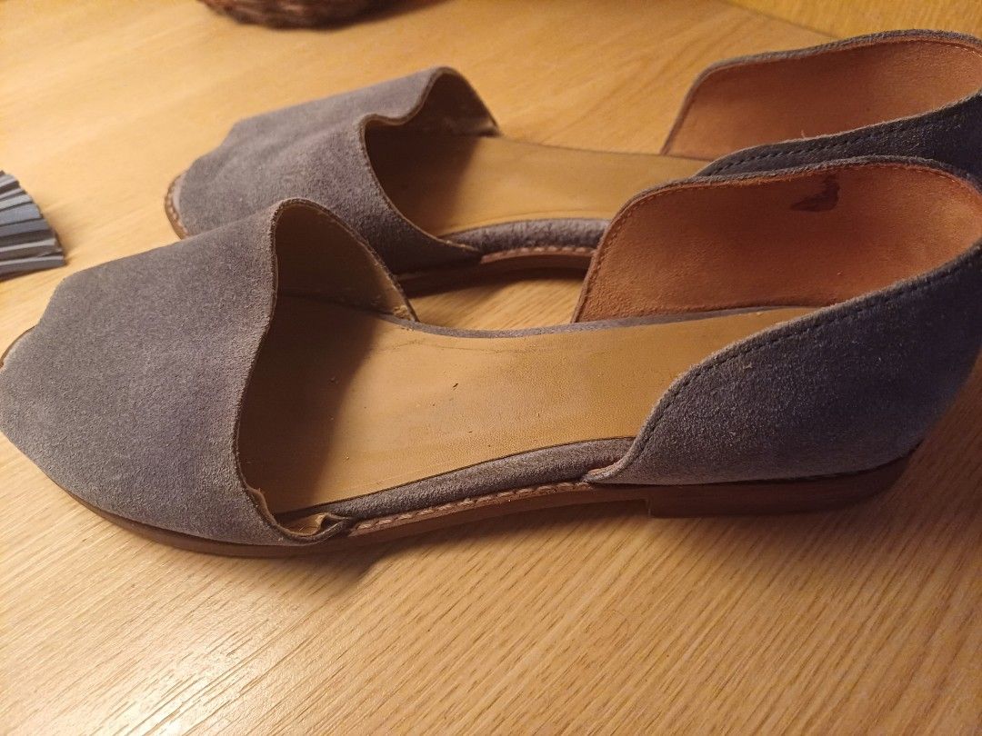 Topshop baby blue Grey suede Spanish flats Women s Fashion