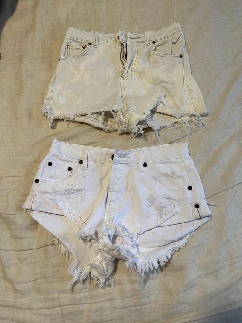 Topshop white discount mom shorts