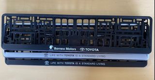 Toyota and Borneo Motors Car Plate Holders