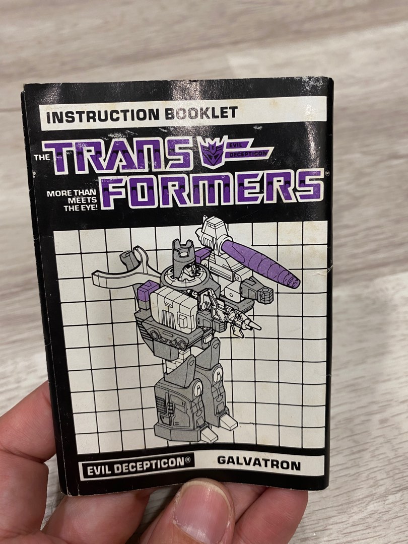 Transformers G1 Galvatron Instruction manual book original vintage