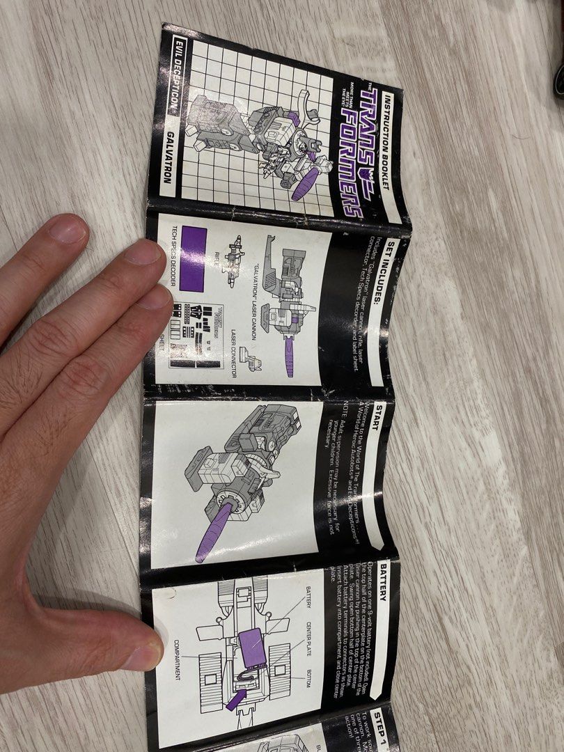 Transformers G1 Galvatron Instruction manual book original vintage
