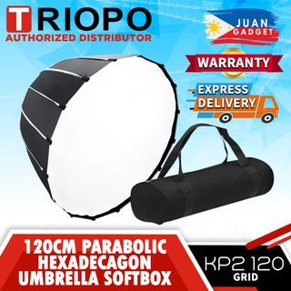 Triopo 47.2 inches / 120cm Parabolic Hexadecagon Umbrella Soft Box for Outdoor Travel Photography, Location Shoots, Studio Equipment (KP2 120 GRID) | JG Superstore