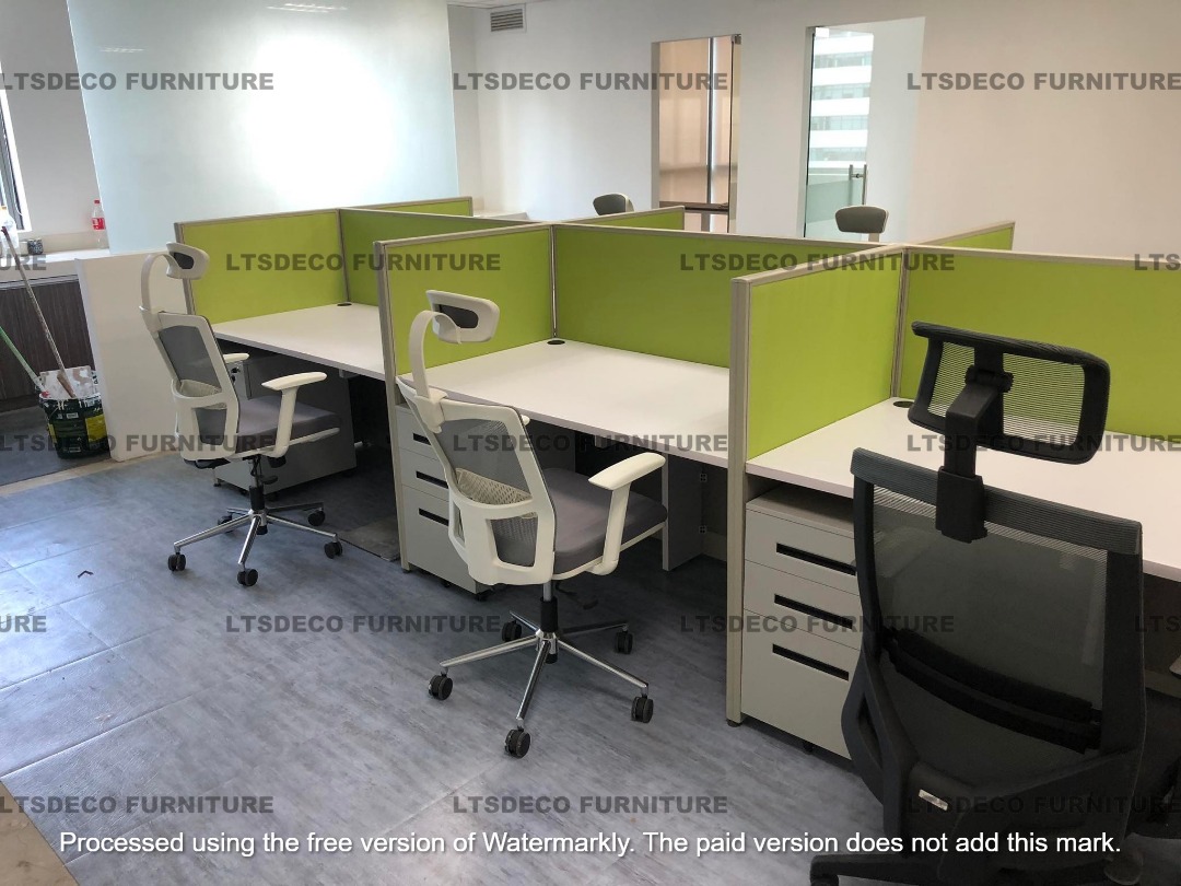 TWO TONE MODULAR TABLE OFFICE PARTITION, Furniture & Home Living ...