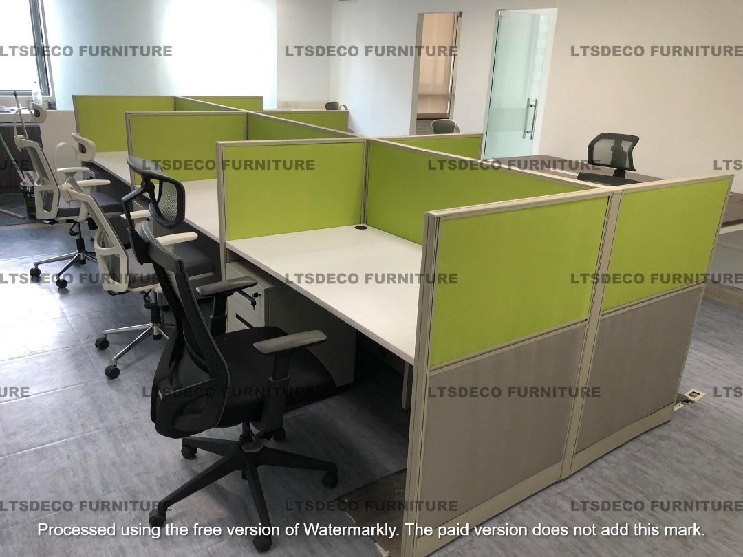 TWO TONE MODULAR TABLE OFFICE PARTITION, Furniture & Home Living ...