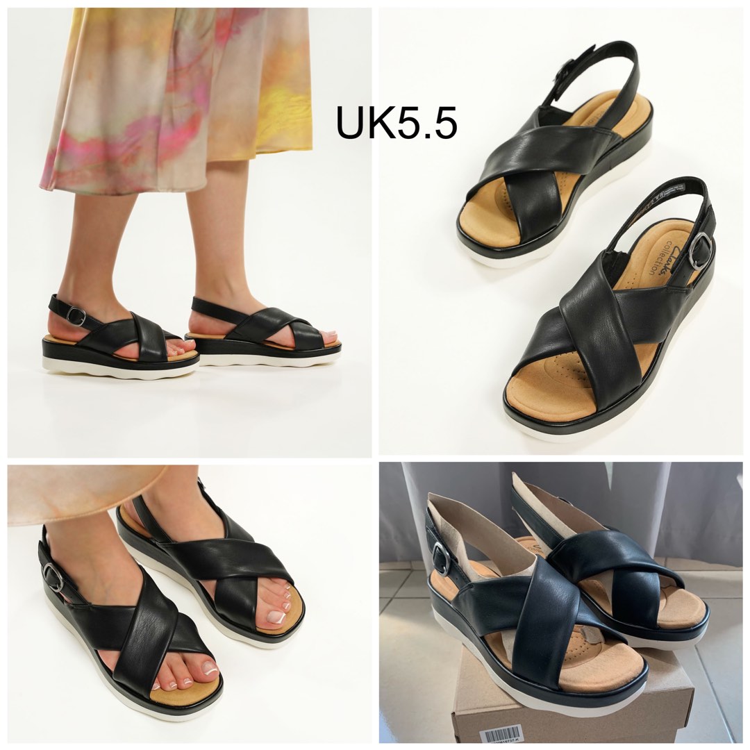 UK5.5 Clarks Clara Cove black sandals Women s Fashion Footwear