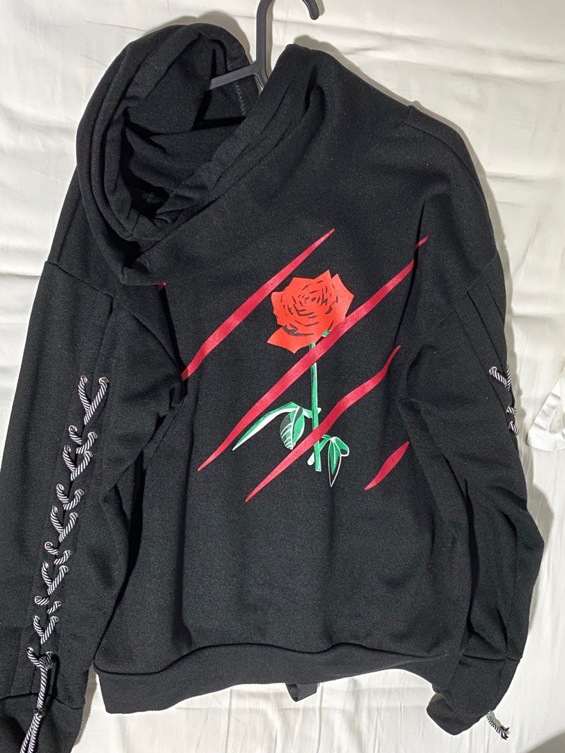 Red outlet rose hoodie