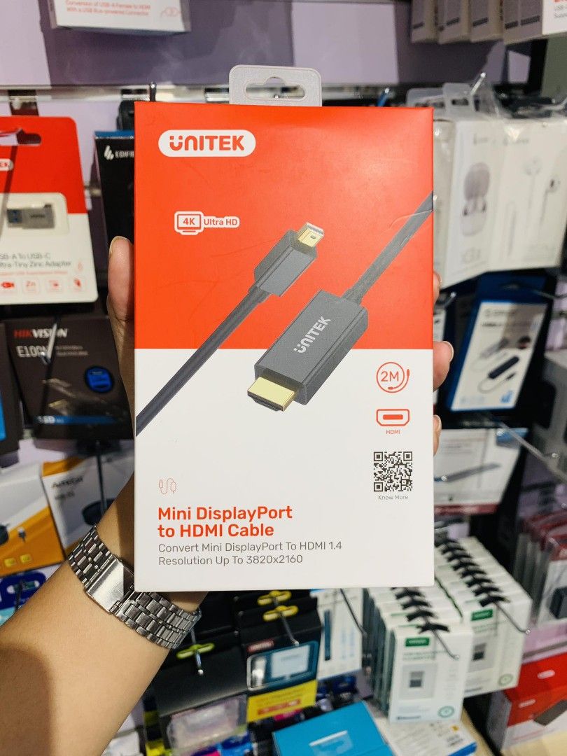 тнрunitek Mini Displayport Male To Hdmi Male 1 4 Cable Black 2m V1152a