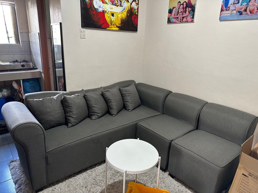 REPRICED URATEX L TYPE SOFA SUPER LOW PRICE WITH 5 YEARS