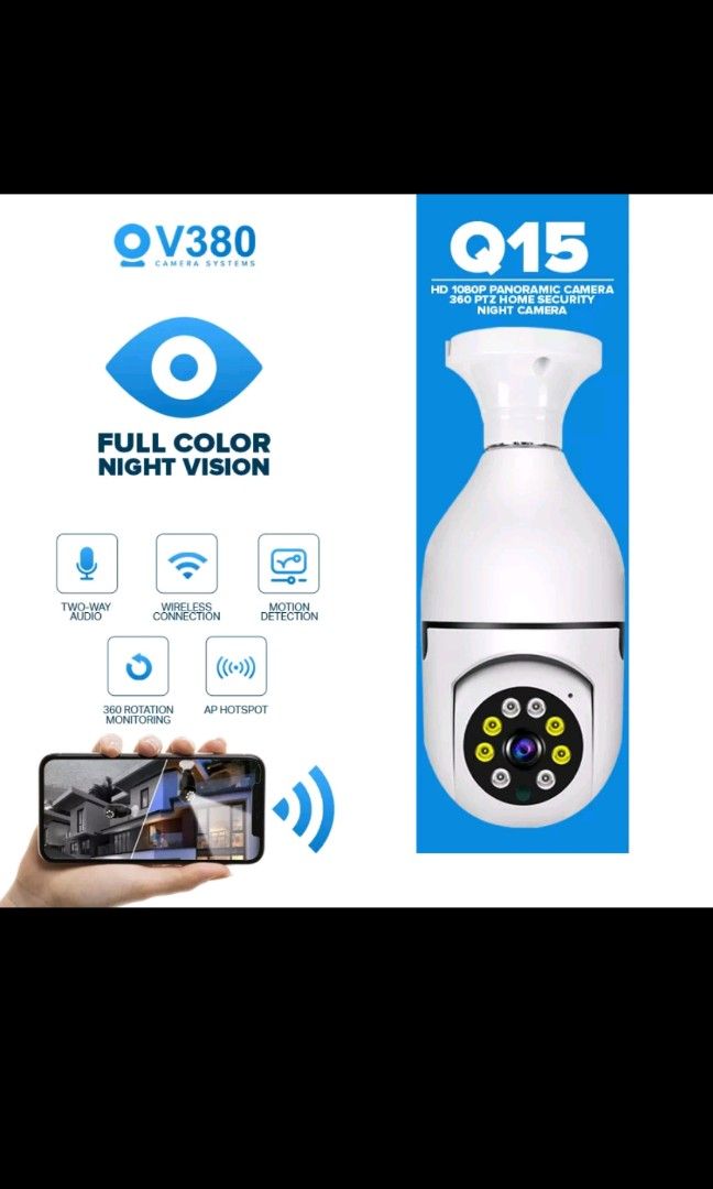 V380 WiFi smart net camera (Category: Security Systems & CCTV Cameras) located in Cavite. Submitted by Petitecasual (Listing ID 1238459826, Image 1). Description: arrived just now .smart WiFi CCTV .in total brand new condition..you can monitor anything using your cellphone . RFS:not compatible Pala sa WiFi namen .kailangan Pala 2.4 GHz ang WiFi .kesa Hindi magamit ibenta KO nalang din .sayang naman .original price 579 ....selling it for 400 only 
