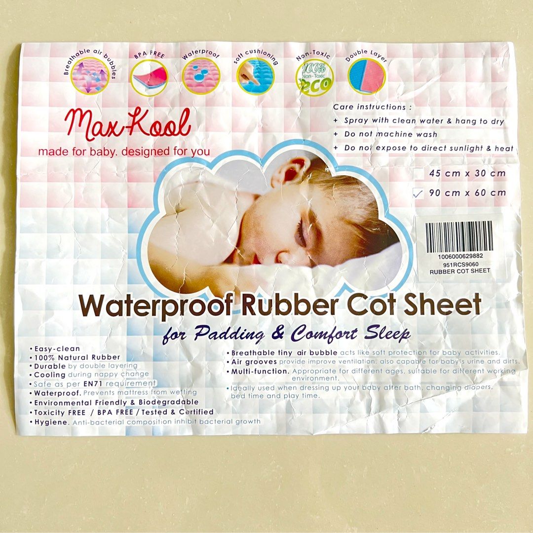 Waterproof rubber cot sheet/mat, Babies & Kids, Baby Nursery & Kids