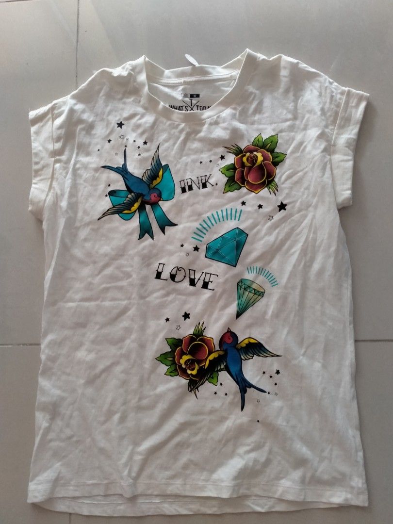 Pull&Bear printed bird T-shirt in white