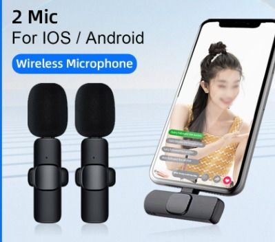 Mini Wireless Lavalier Microphone Audio Video Recording Mic For iPhone  Android