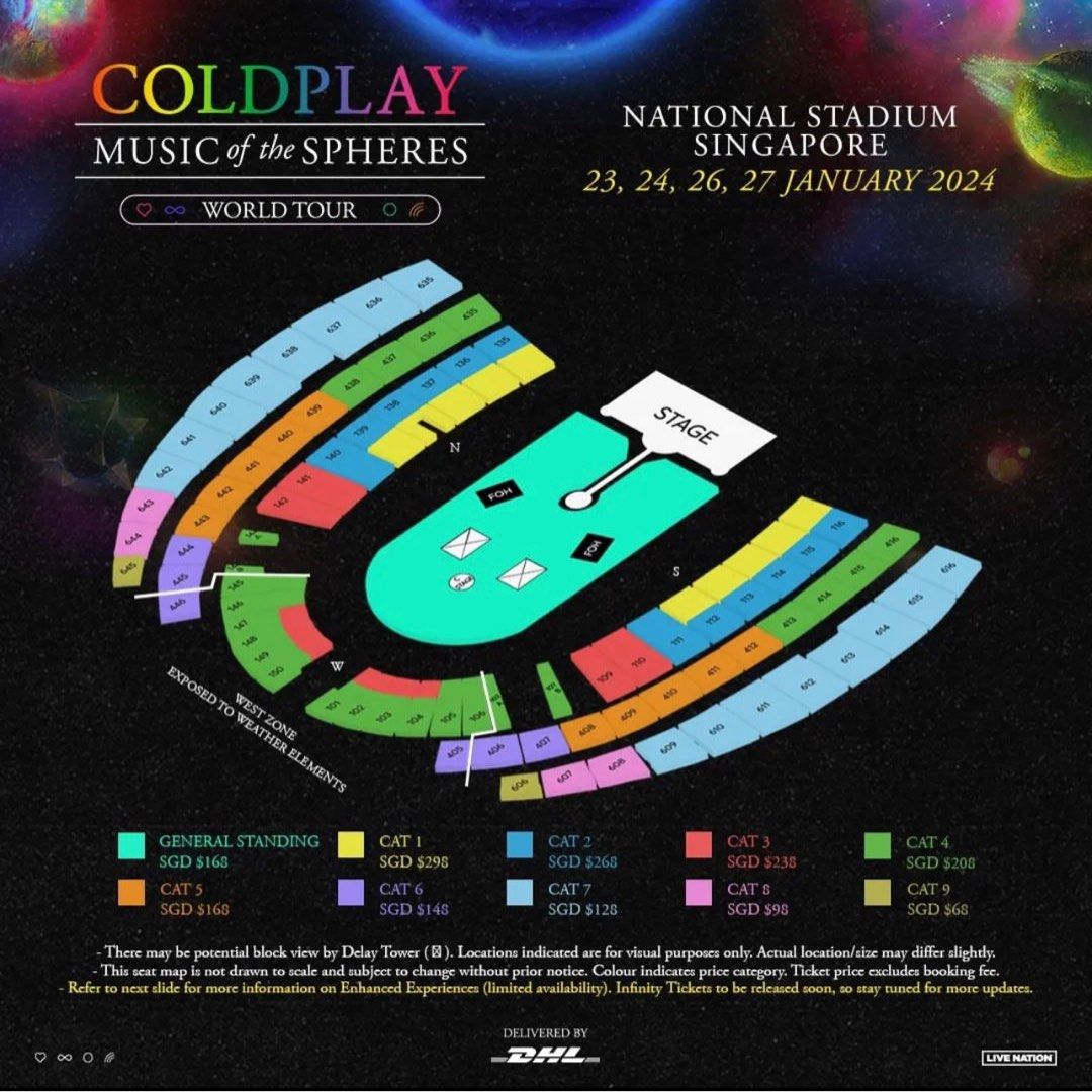 WTS Coldplay Singapore General Standing 24 Jan 2024, Tickets