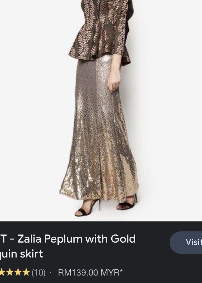 Gold sequin peplum skirt store