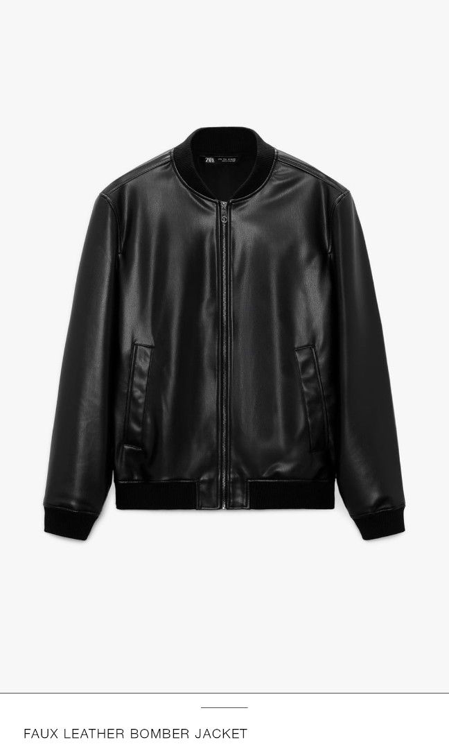 Zara Faux Leather Bomber Jacket on Carousell