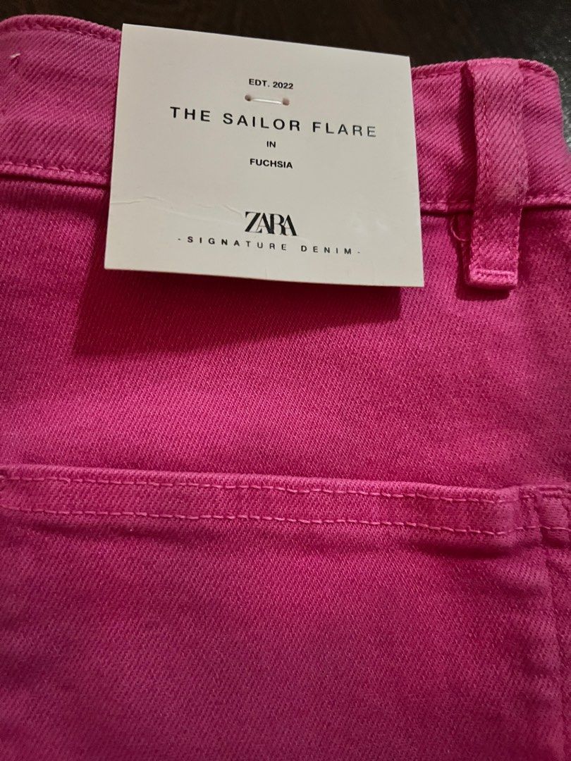 Zara, Jeans, Zara The Sailor Flare In Fuchsia Size 4