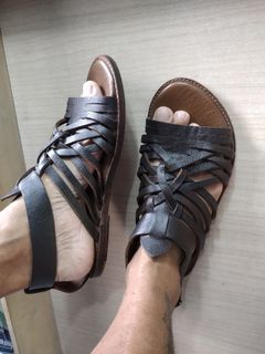 ZARA MAN LEATHER SANDALS GLADIATOR SANDALS SLIPPERS SIZE: 40 , 26cm , US7 can Fit 7.5US MADE IN INDIA