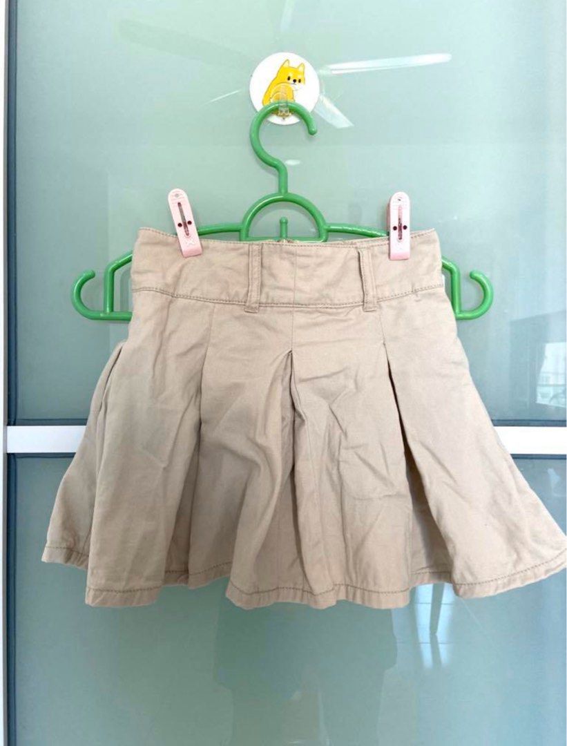 100% Cotton US Brand Gymboree Girl's Khaki Pleated Skirt(waist  adjustable/front zipper/size 5) (for girl age 5-7 years old), Babies & Kids,  Babies & Kids Fashion on Carousell
