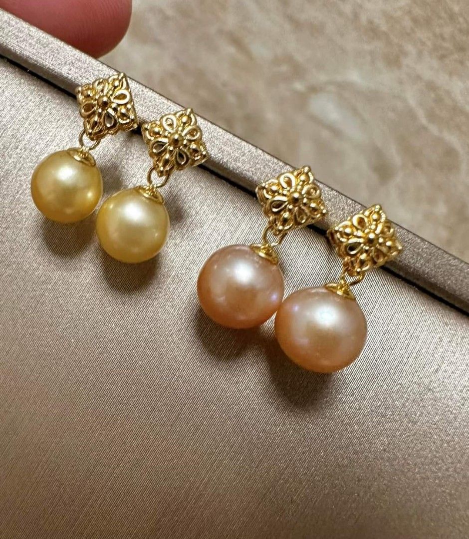 Baroque Pearl Links Earrings in 18K Gold Plating | My Name Necklace Canada
