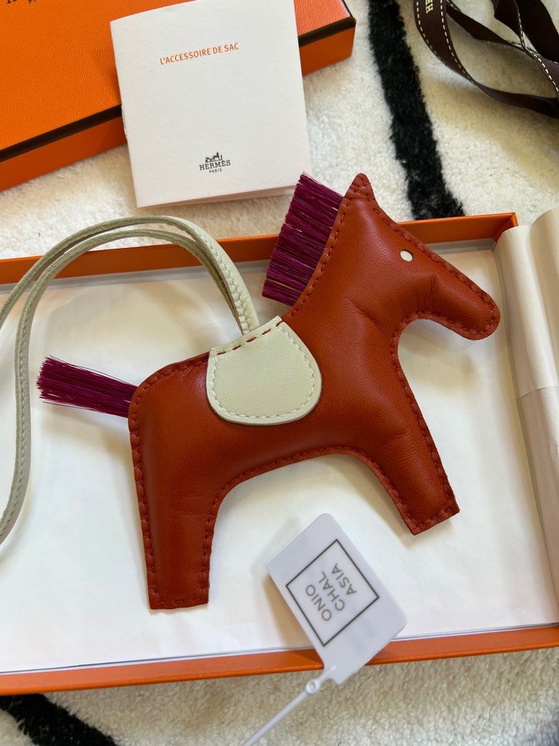 100% Authentic Hermes Rodeo Horse Bag Charm MM Milo Lambskin, Luxury,  Accessories on Carousell