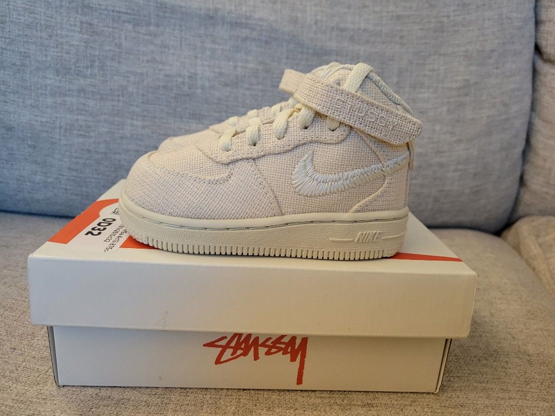 6C Nike Air Force 1 Mid SP (TD) X Stussy 6C 12cm 全新順豐到付