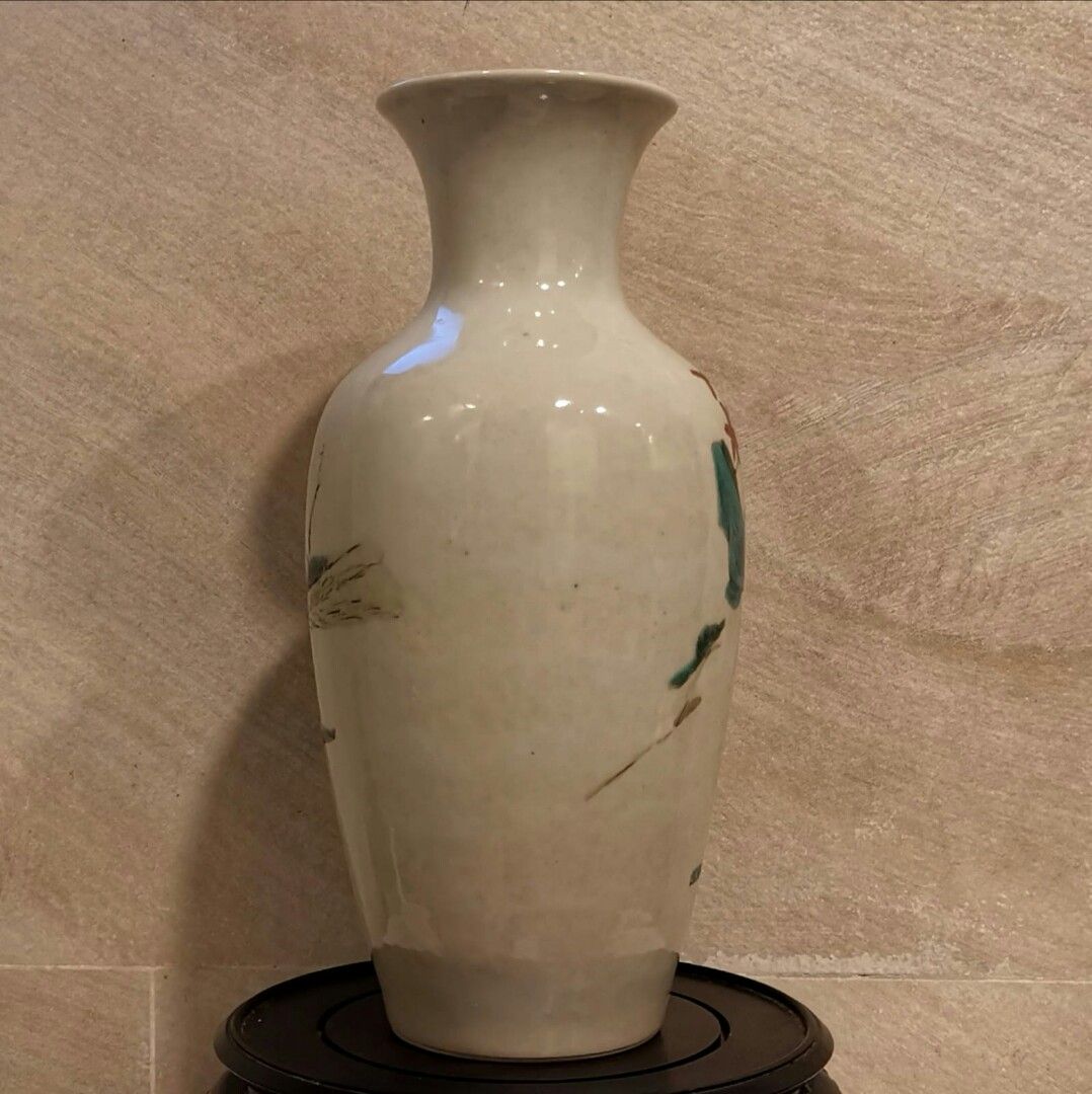 花瓶 同治年製 粉彩 古美術 唐物 唐詩 清代 清代同治~ 粉彩嬰戲圖花瓶, 興趣及遊戲, 收藏品及紀念品, 古董