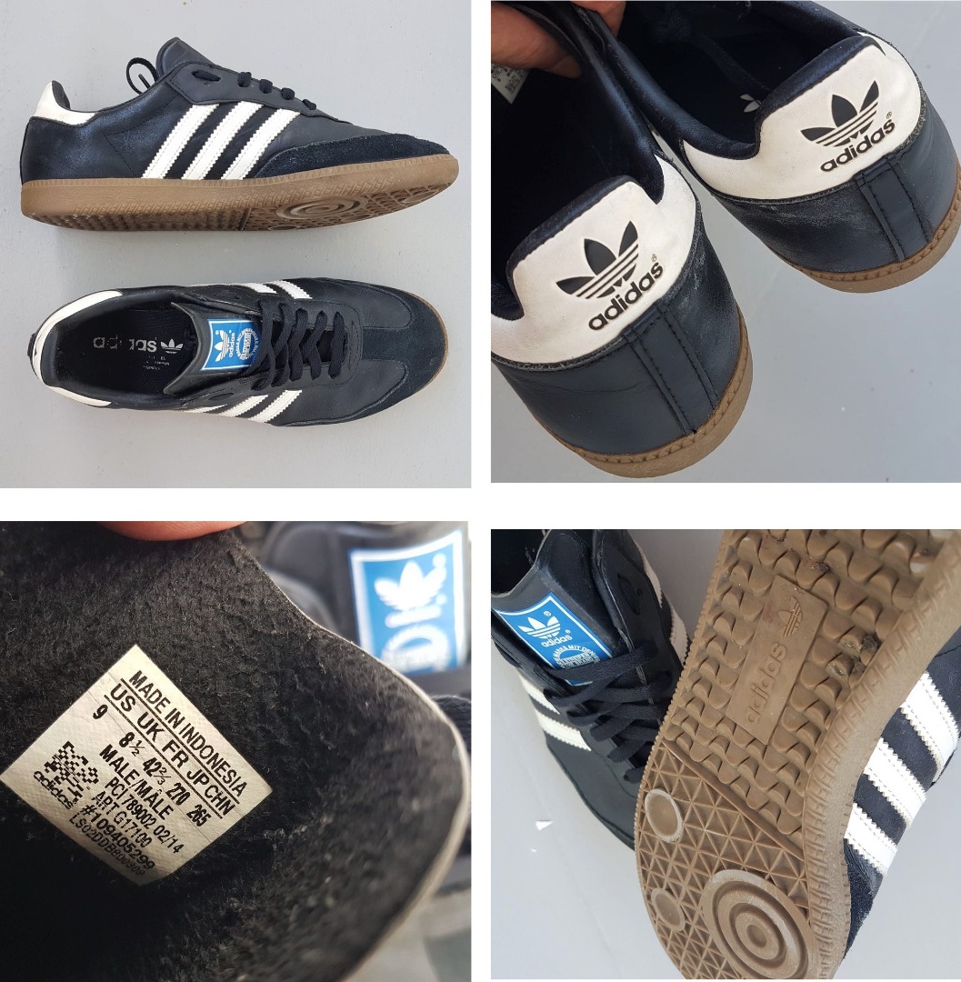 Adidas Designer Sneakers US 9 UK 8.5 EUR 42 2 3 Black Samba