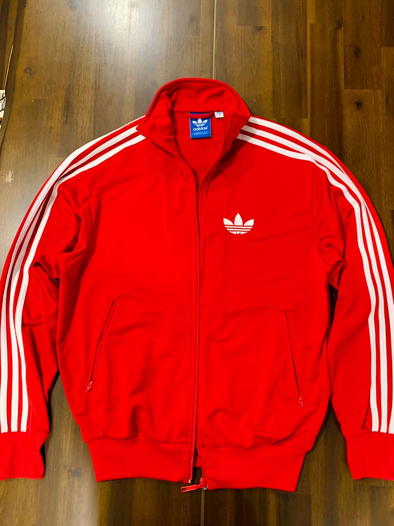 Red adidas coat top