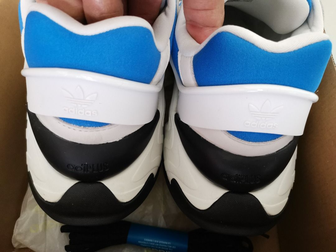 ADIDAS ORIGINALS Off White Blue Oznova Sneakers Free Adidas Black laces with tag