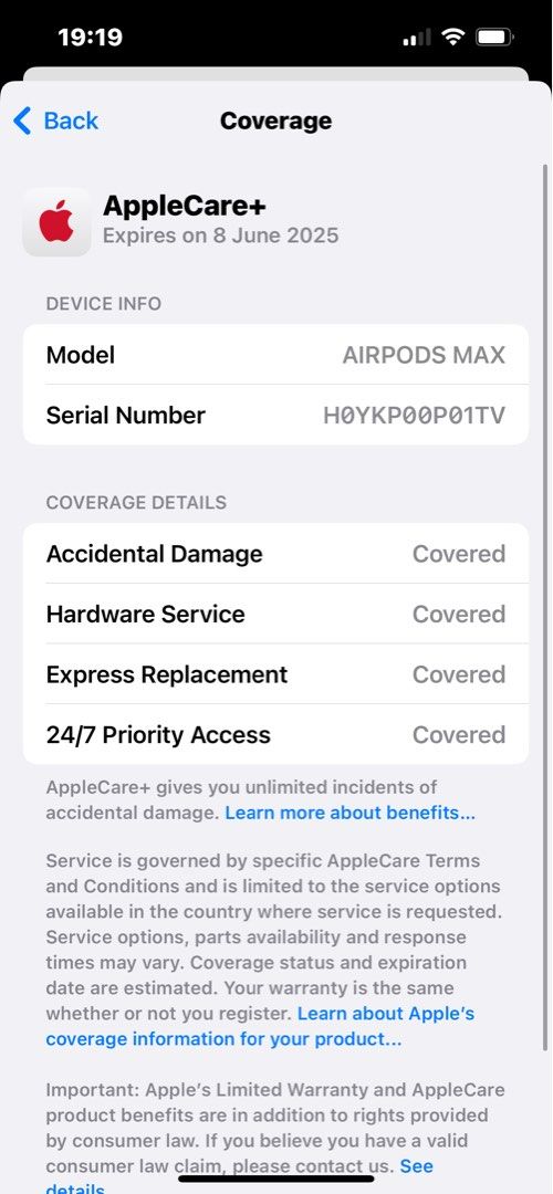 未開封美版AirPods Max Sky Blue 已購買Apple care +, 音響器材, 耳機