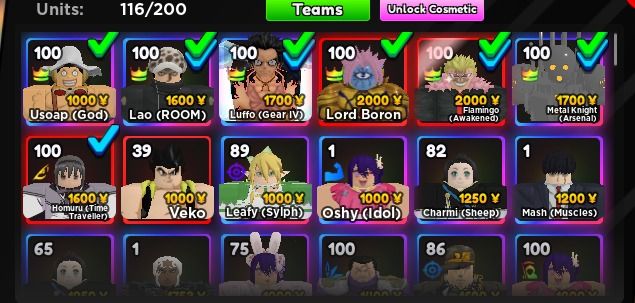 Anime Adventures Super Stacked Account, 6 Meta Uniqs++ price negotiable