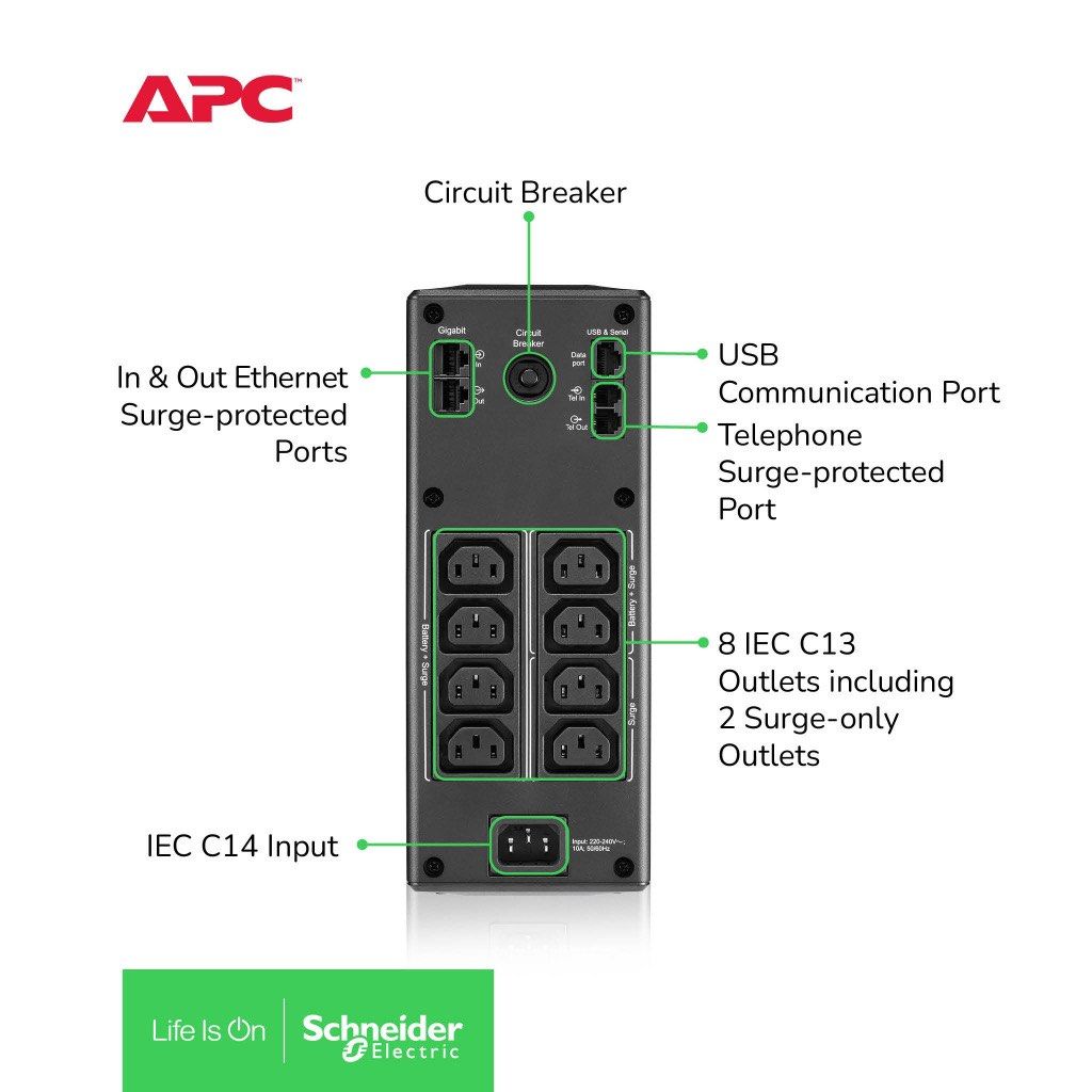 APC Back UPS Pro BR 1300VA, Outlets, AVR, LCD Interface •BR1300MI,  Computers  Tech, Parts  Accessories, Other Accessories on Carousell