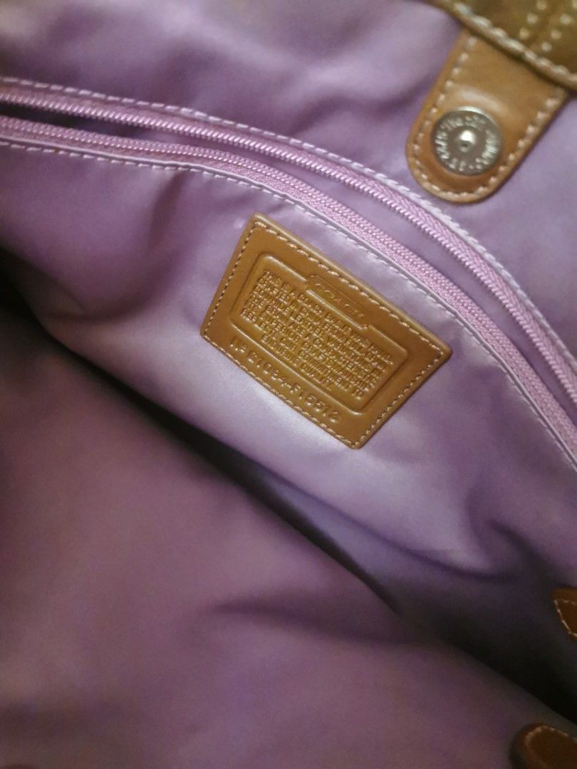 Purple and top tan coach purse