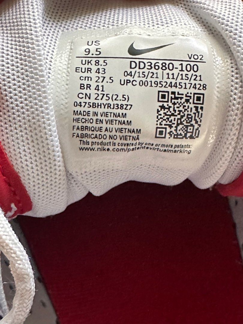 Authentic NIKE AIR SESH Mens US 9.5 White Varsity Red
