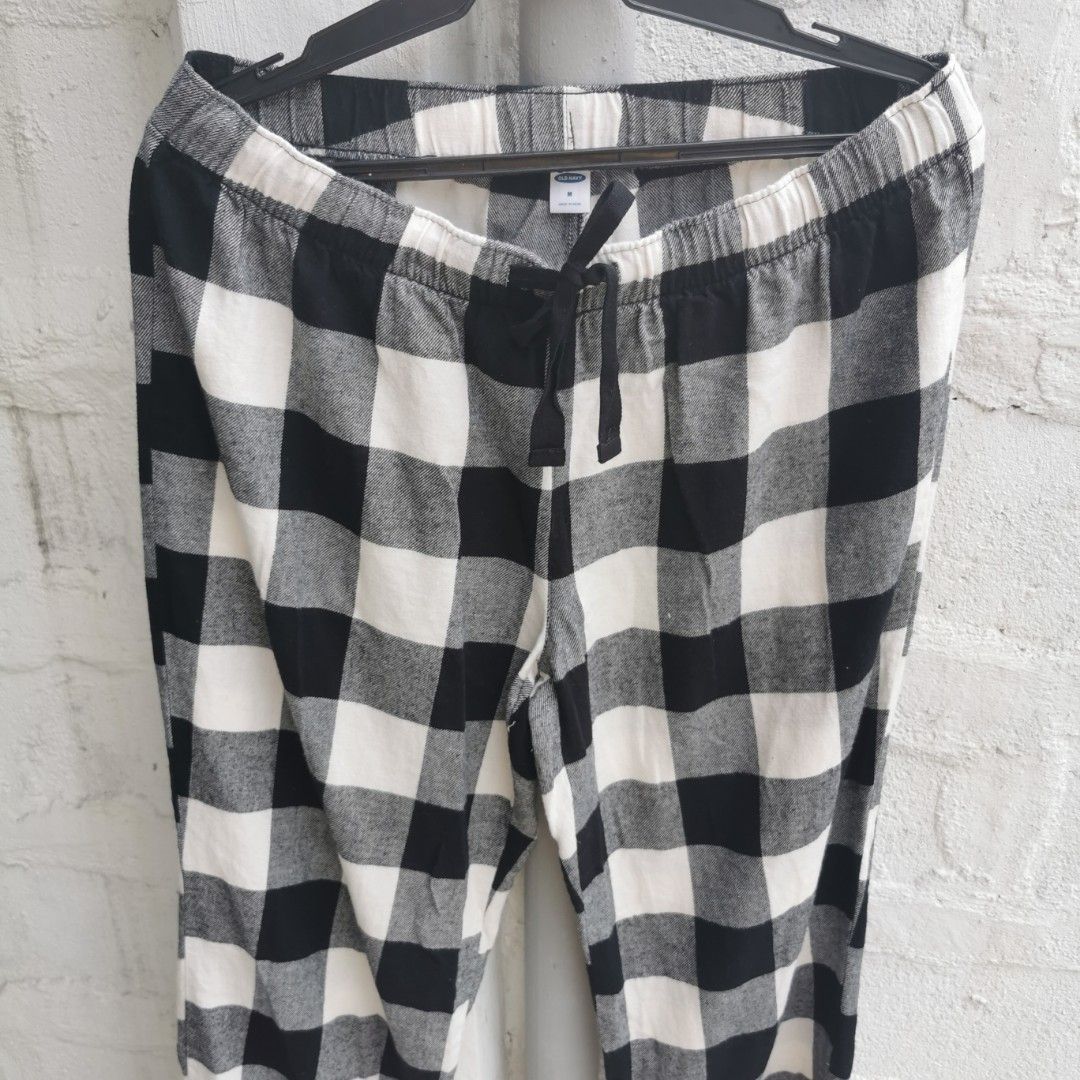 Old Navy Black & White Plaid Pajama Shorts Women's Size XL NEW